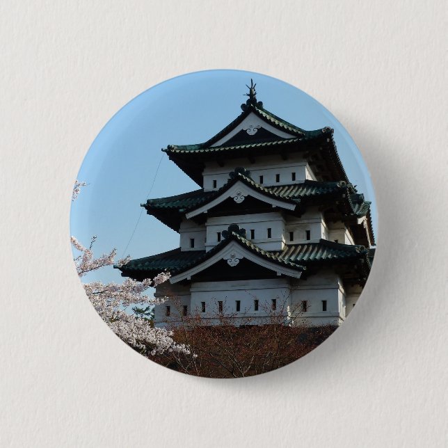 Gebäude der japanischen Burg Button (Vorderseite)