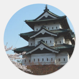 Gebäude der japanischen Burg Runder Aufkleber