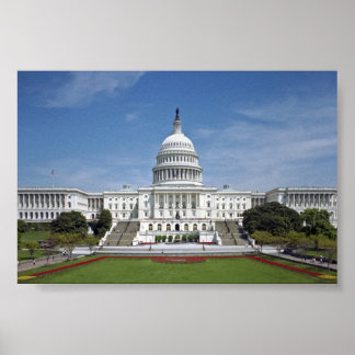 Gebäude der US-Hauptstadt des Weißen Hauses in Was Poster