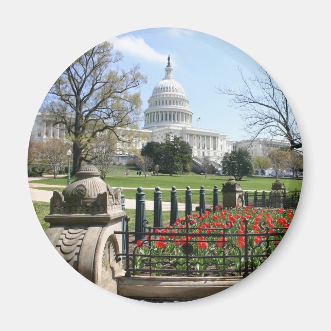 GEBÄUDE der US-Hauptstadt im Frühjahr Magnet (Vorne)