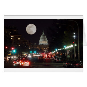 GEBÄUDE der US-Hauptstadt nachts mit Vollmond