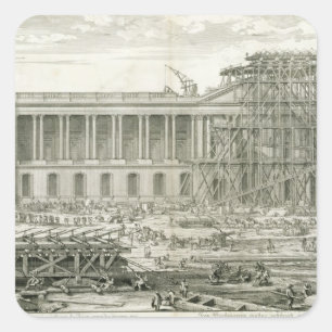 Gebäude des Haupteingangs der Jalousie, Paris Quadratischer Aufkleber