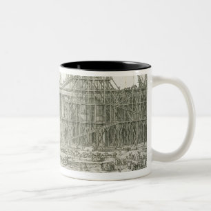 Gebäude des Haupteingangs der Jalousie, Paris Zweifarbige Tasse