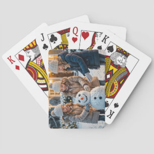 Gebäude eines Schneemans zu Weihnachten Spielkarten