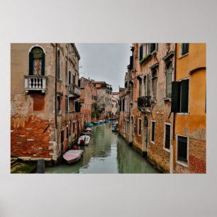Gebäude entlang der Kanäle von Venedig Poster