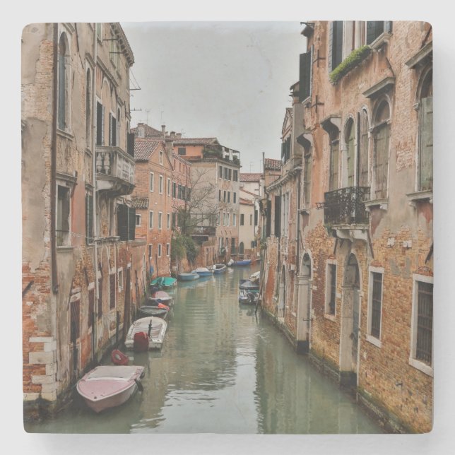 Gebäude entlang der Kanäle von Venedig Steinuntersetzer (Vorderseite)