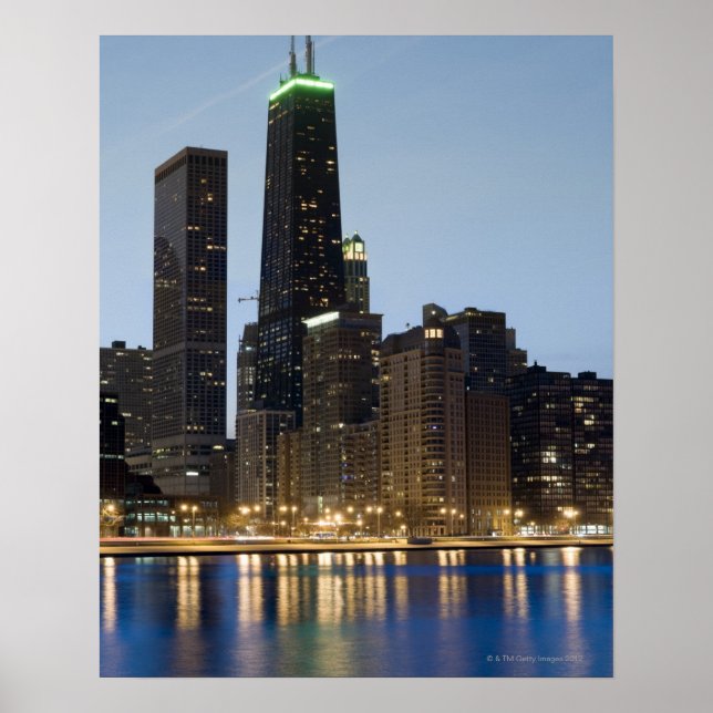 Gebäude entlang des Chicagoer Sees Poster (Vorne)