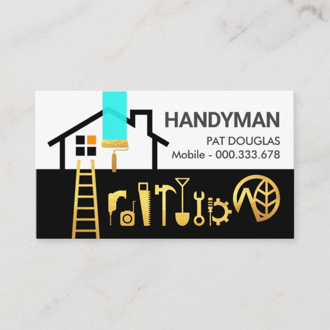 Gebäude Frame Zuhause Reparatur Handyman Visitenkarte (Vorderseite)