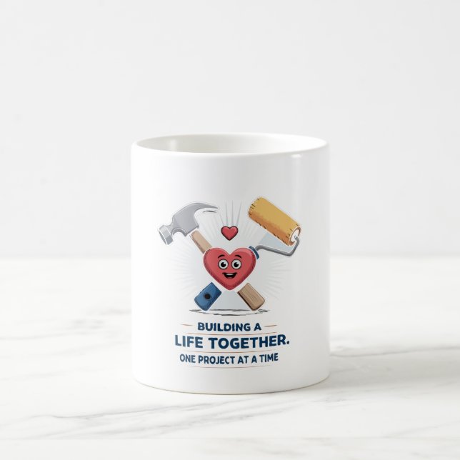 Gebäude für ein gemeinsames Leben | Niedliche DIY  Kaffeetasse (Mittel)