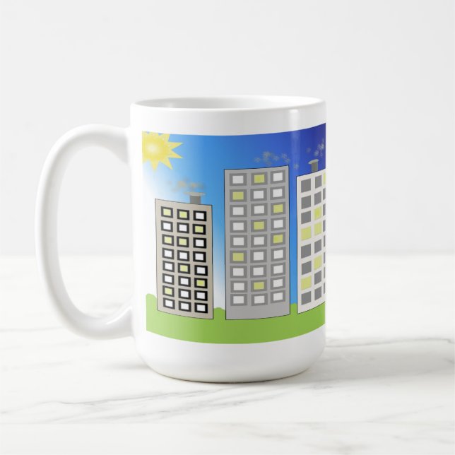 Gebäude für große Büros Kaffeetasse (Links)