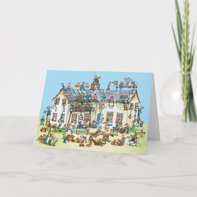 Gebäude in einem Haus - Kindergrußkarte Karte (Vorderseite)