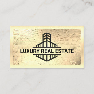 Gebäude-Logo   Gold Metallic Visitenkarte
