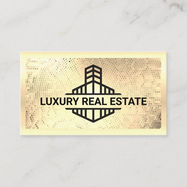 Gebäude-Logo | Gold Metallic Visitenkarte (Vorderseite)