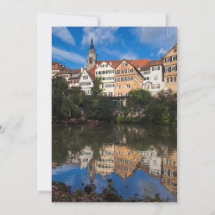 Gebäude säumen den Fluss Deutschland Dankeskarte