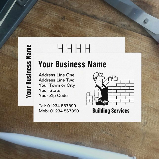 Gebäude Services Cartoon Business Card Visitenkarte (Von Creator hochgeladen)