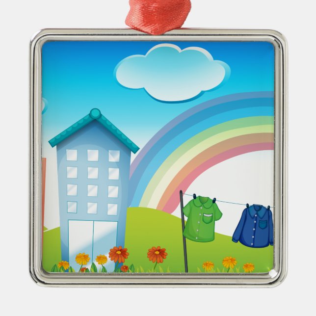 Gebäude Silbernes Ornament (Vorne)