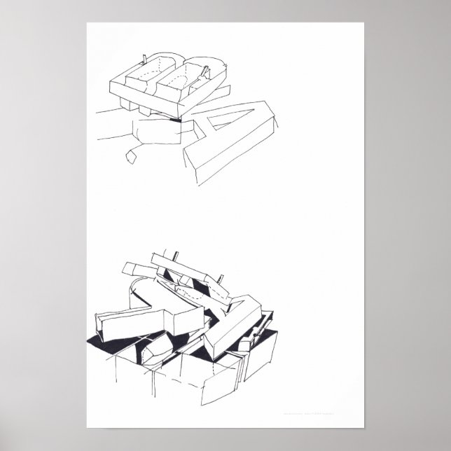 Gebäude Spiele Zeichnete 7 mit B und A Monogram P Poster (Vorne)