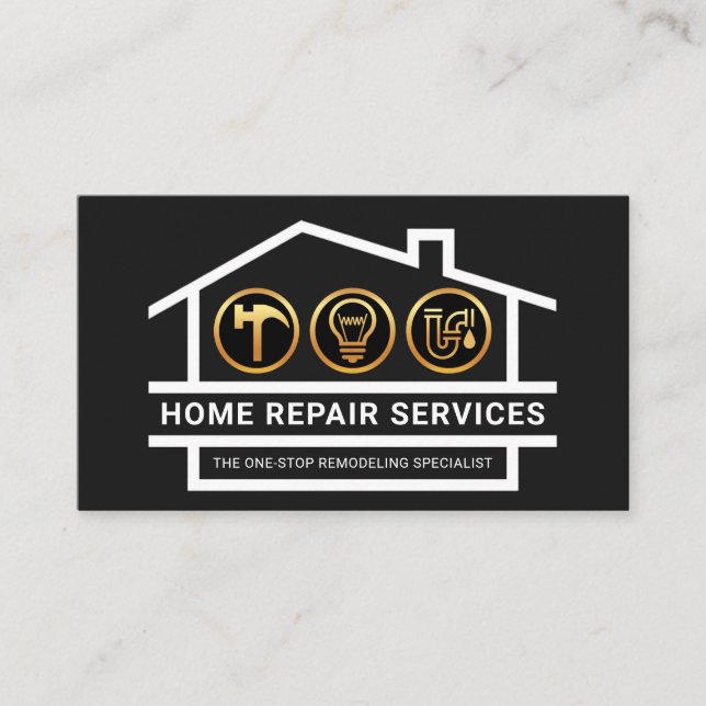 Gebäude Structure Handyman Tools Visitenkarte (Vorderseite)
