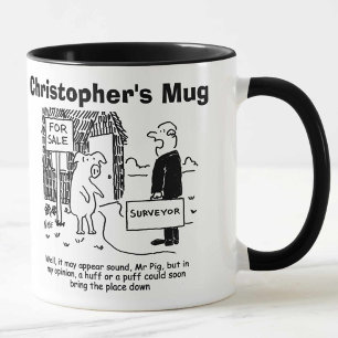 Gebäude Surveyor bei Mr. Pig's House. Personalisie Tasse