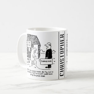 Gebäude Surveyor betrachtet das Haus von Herrn Pi Kaffeetasse