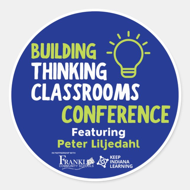 Gebäude Thinking Classrooms Round Sticker #BTCC23 (Vorderseite)