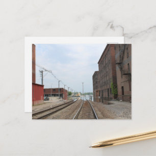 Gebäude und Gleise in Burlington, Iowa Postkarte