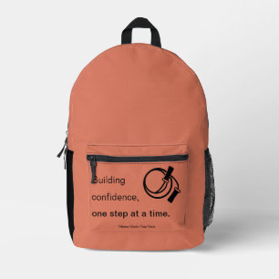 Gebäude-Vertrauen, Schritt für Schritt - Orange Bedruckter Rucksack