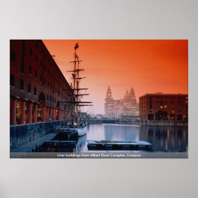 Gebäude von Albert Dock Complex, Liverpoo Poster (Vorne)