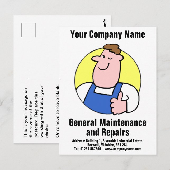 Gebäude Wartung und Reparatur Postkarte (Vorne/Hinten)