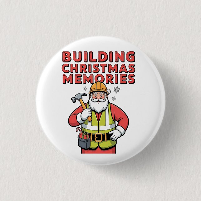 Gebäude Weihnachtsfamilien Matching 2025 Button (Vorderseite)