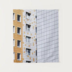 Gebäude weiß und orange wandteppich