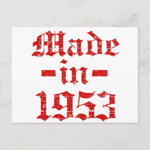 Gebaut in 1953 Designs Postkarte