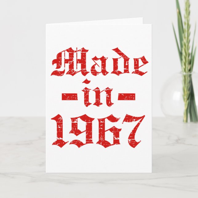 Gebaut in 1967 Designs Karte (Vorderseite)