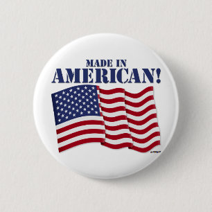 GEBAUT IN AMERIKA! BUTTON