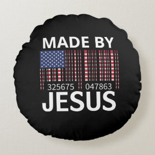 Gebaut von Jesus Cotton Round Pouf Kissen