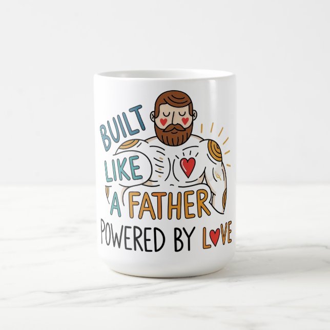 Gebaut wie ein Vater, angetrieben von Liebe Vatert Kaffeetasse (Mittel)