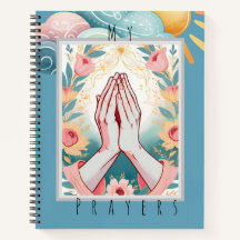 Gebe Journal / Florale Hände im Gebet Christlich