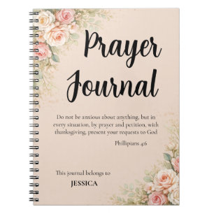 Gebeetsjournal – Philipper 4:6 Christliches Floral Notizblock