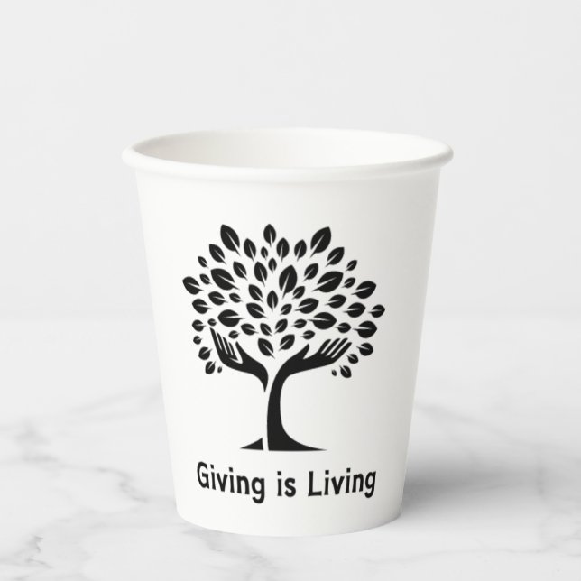 Geben ist Leben Pappbecher (Vorderseite)
