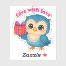 Geben mit Liebe - Owl-Geschenkaufkleber