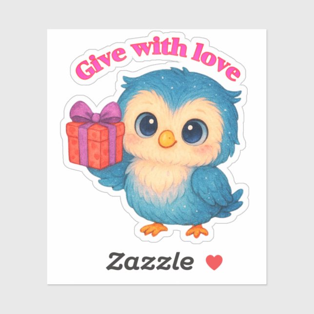 Geben mit Liebe - Owl-Geschenkaufkleber Aufkleber (Blatt)