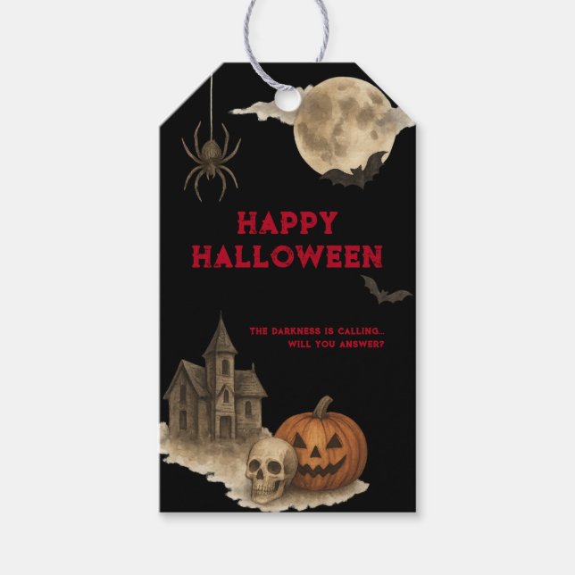 Geben Sie an, wenn Sie es wagen - Spooky Spuk Hous Geschenkanhänger (Vorderseite)