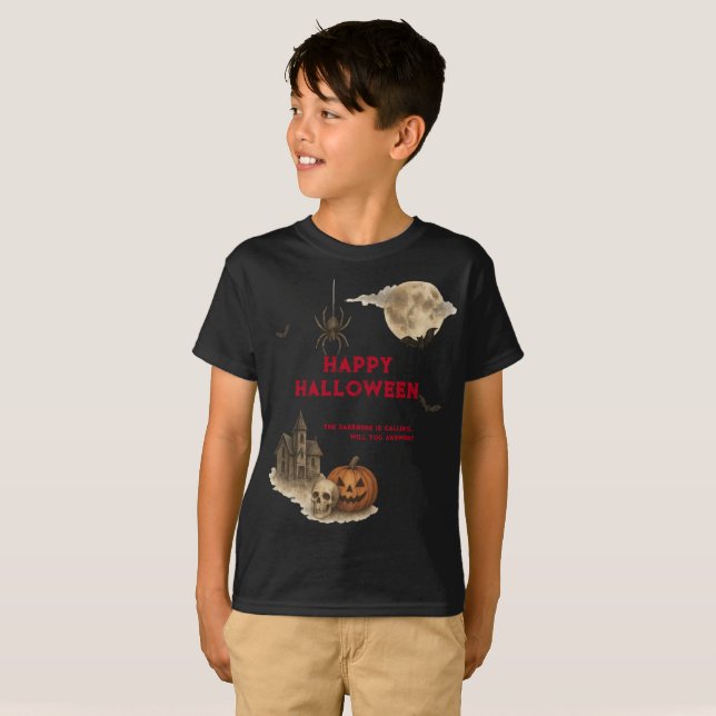Geben Sie an, wenn Sie es wagen - Spooky Spuk Hous T-Shirt (Vorne ganz)
