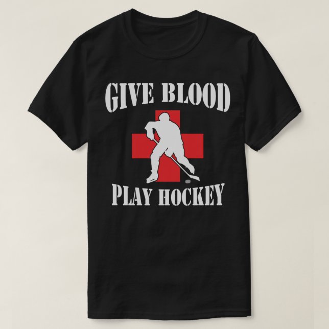 Geben Sie Blood Play Hockey Essential T - Shirt (Design vorne)
