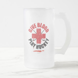 Geben Sie Blood Play Hockey v1 Mattiert Glass Beer Mattglas Bierglas