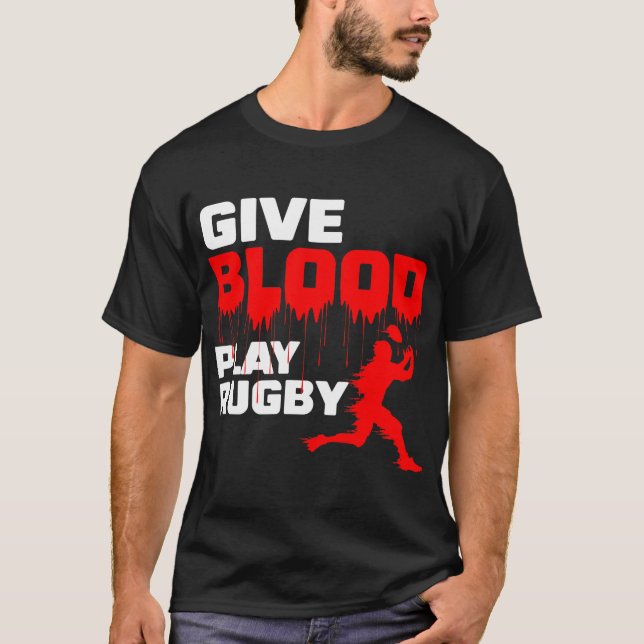 Geben Sie Blood Play Rugby T-Shirt (Vorderseite)
