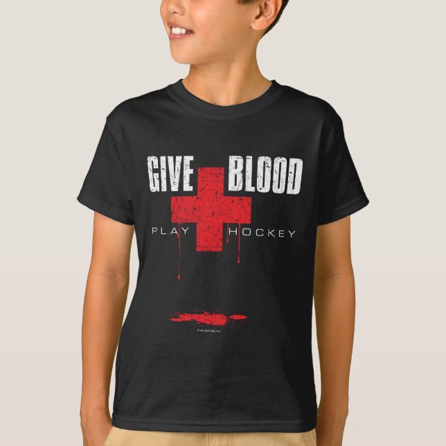 Geben Sie Blut-Spiel-Hockey v2 T-Shirt (Vorderseite)