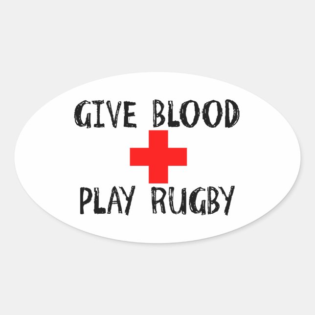 Geben Sie Blut, Spiel-Rugby Ovaler Aufkleber (Vorderseite)