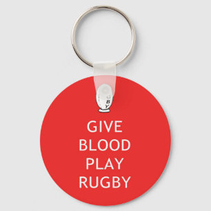 Geben Sie Blut-Spiel-Rugby Schlüsselanhänger