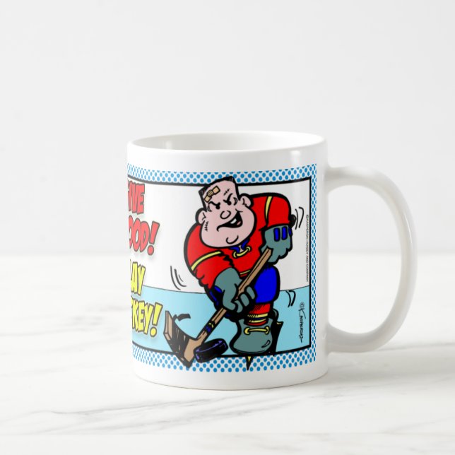 Geben Sie Blut! Spielen Sie Hockey! Kaffeetasse (Rechts)